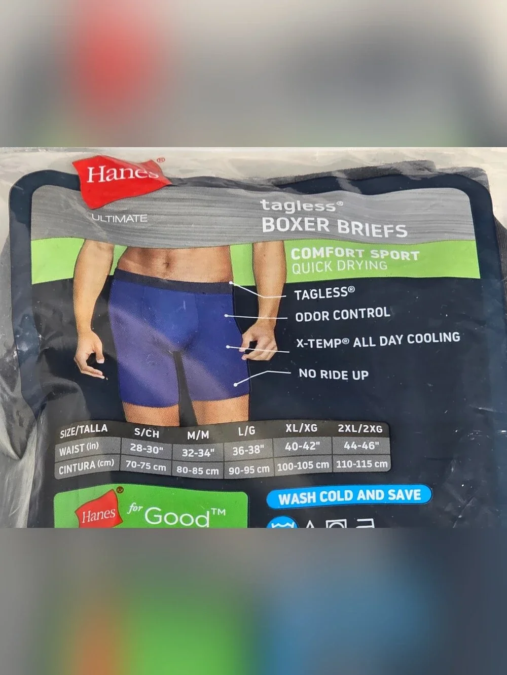 Hanes Comfort Sport Mens Size Medium Tagless X-Temp Boxer Briefs